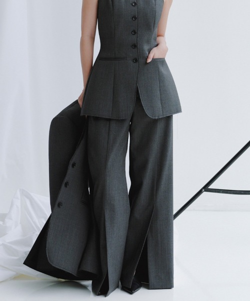 anuans（アニュアンス） スラックス パンツ センタースリット