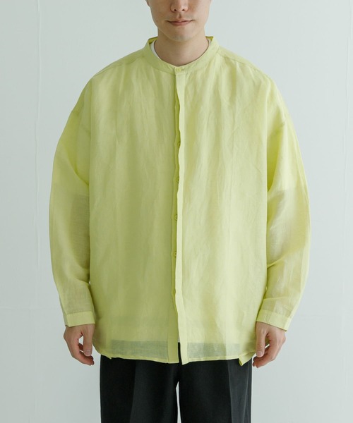 「SEEALL」 長袖シャツ 48 イエロー メンズ_画像4