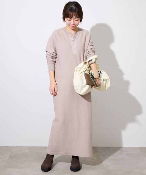 SLOBE IENA（スローブイエナ） ワンピース テレコヘンリーネックカット