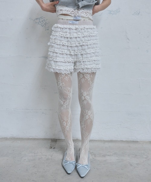 Smyeon タイツ Antique lace tights/アンティークタッチレースタイツ