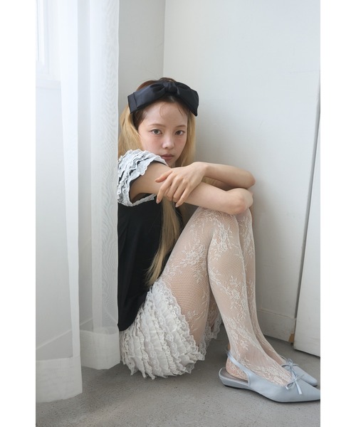 Smyeon タイツ Antique lace tights/アンティークタッチレースタイツ