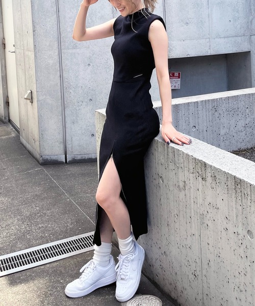 「SPIRALGIRL」 ノースリーブワンピース FREE グリーン レディース_画像4