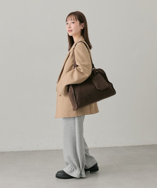 新品mystic ステッチラインボストンバッグ mystic（ミスティック） ボストンバッグ 「新色ベージュ/ブラウン2