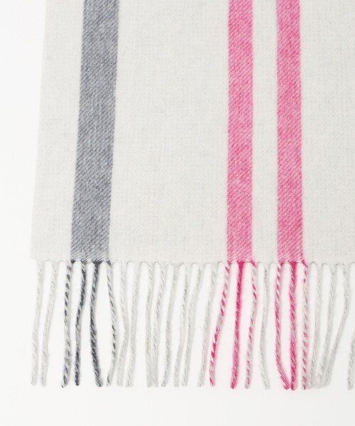 ロゴ入り マフラー ピンク/ホワイト ロイヤルチェック柄マフラー（ストール・マフラー） | PINK-latte