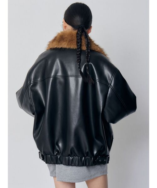 MURUA（ムルーア） ブルゾン アウター 2WAYカラーフェイクレザー