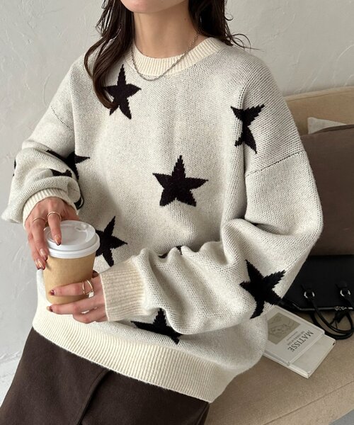 Discoat（ディスコート） ニット セーター 「ユニセックス」星柄