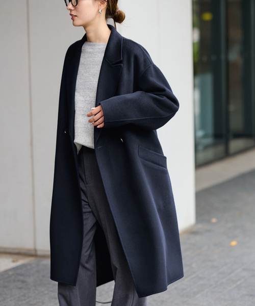 専用　HUTTON PLACE ダブルブレストコート ブラック ロング丈ダブルブレストコート - ブラック | ZARA Japan / 日本