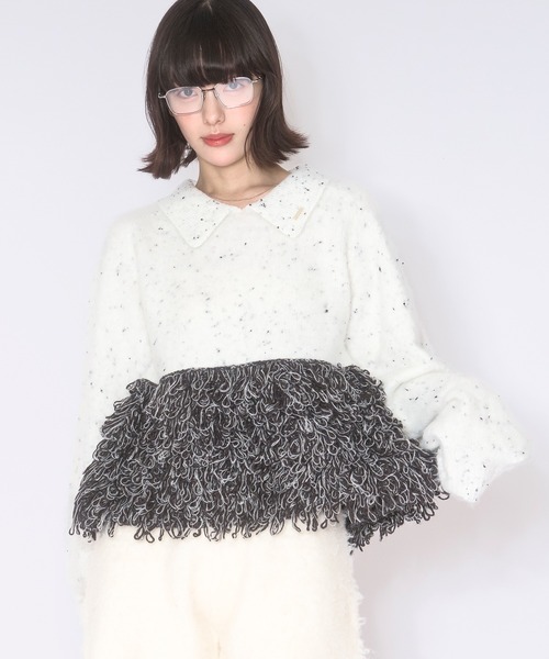 loin nuit ニット セーター loop knit polo / ループニットポロ