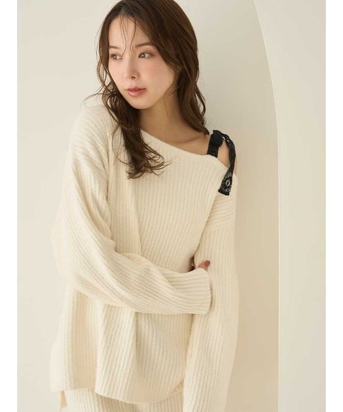 SNIDEL HOME パジャマ ルームウェア リボンセットアップ レディース