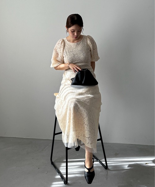「feepur」 半袖ワンピース SMALL アイボリー レディース_画像2