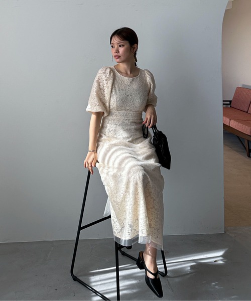 「feepur」 半袖ワンピース SMALL アイボリー レディース_画像3