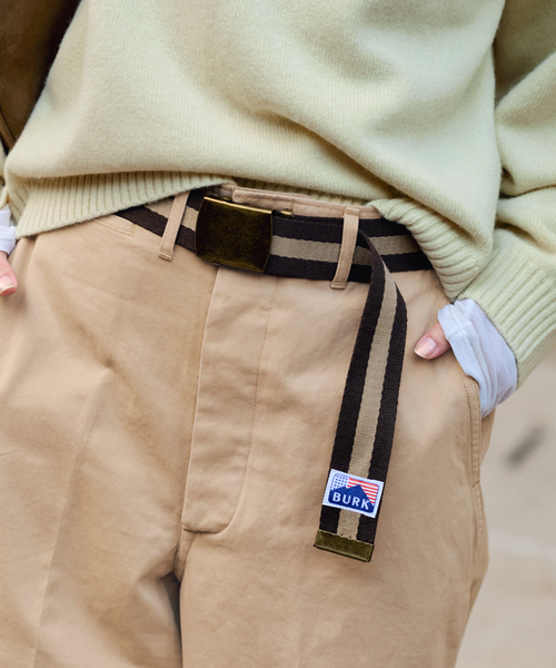 Plantation ベージュ チノパン FRAMeWORK（フレームワーク） チノパン BURK 別注 ガチャベルト付き