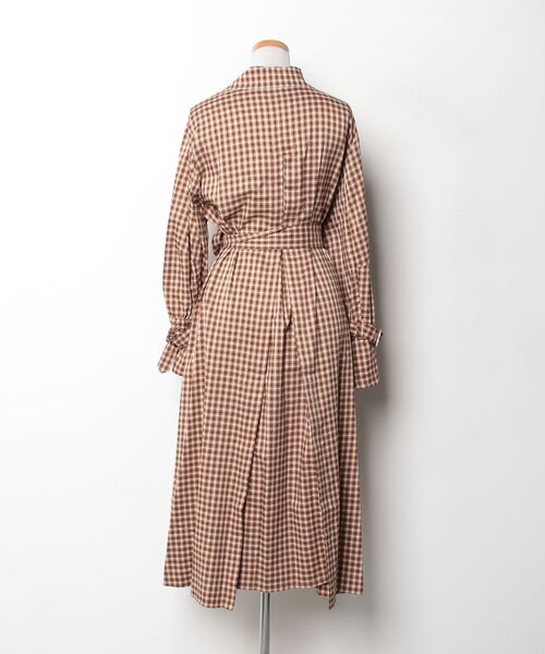 Mila Owen（ミラオーウェン） チェック柄トレンチコート 0 ブラウン
