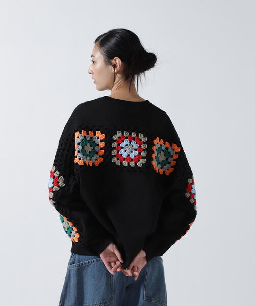 DISCOVERED（ディスカバード） ニット セーター 別注 CROCHET SLEEVE