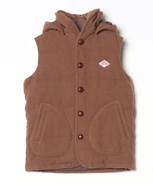 Danton（ダントン） 刺繍ダウンベスト「BEAMSコラボ」 34 ブラウン