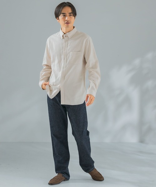 「URBAN RESEARCH ROSSO MEN」 長袖ネルシャツ MEDIUM カーキ メンズ_画像9