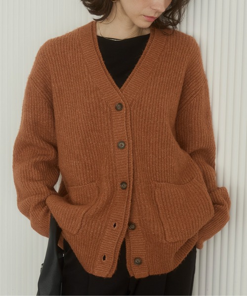 ANGIE ニットカーディガン FREE ダークブラウン レディース : ZOZOTOWN
