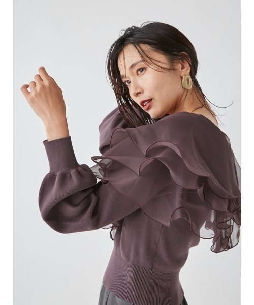 「FRAY I.D」 長袖ニット FREE モカ レディース_画像5