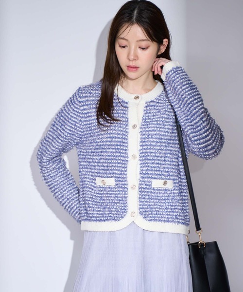 NOELA（ノエラ） カーディガン ツイードニットカーディガン レディース
