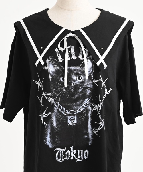 TRAVAS TOKYO cat ネコ キャット カットソー ロンT Tシャツ TRAVAS TOKYO（トラバストーキョー） tシャツ 「TRAVAS TOKYO/トラバス
