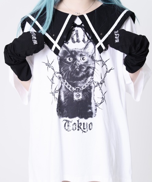TRAVAS TOKYO cat ネコ キャット カットソー ロンT Tシャツ TRAVAS TOKYO（トラバストーキョー） tシャツ 「TRAVAS TOKYO/トラバス