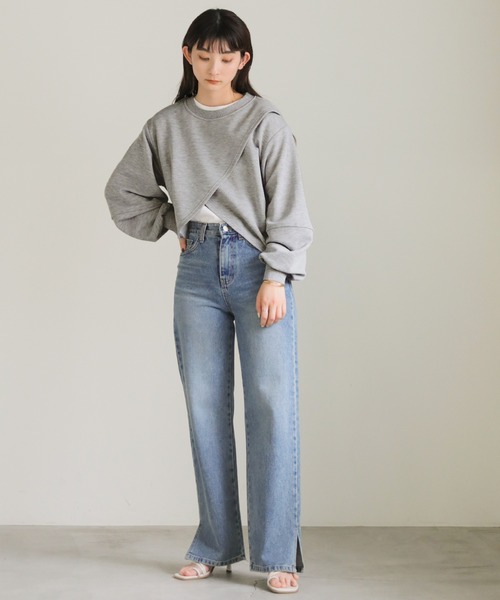 「select MOCA」 スウェットカットソー FREE グレー レディース_画像4