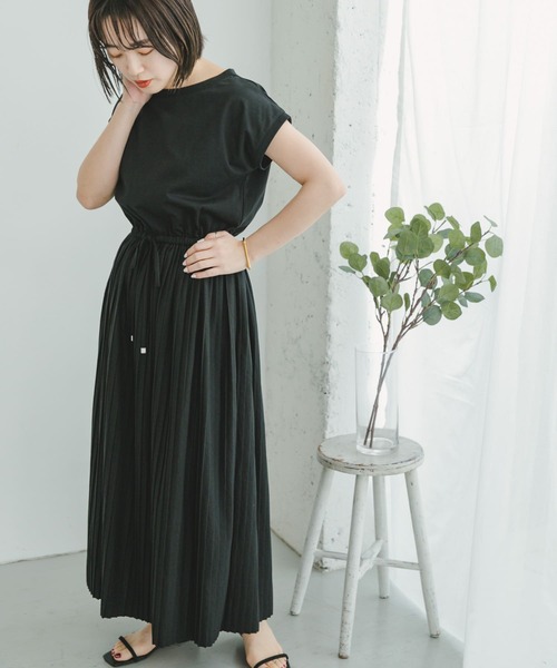 「ITEMS URBANRESEARCH」 半袖ワンピース FREE グリーン レディース_画像2