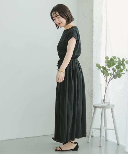 「ITEMS URBANRESEARCH」 半袖ワンピース FREE グリーン レディース_画像6