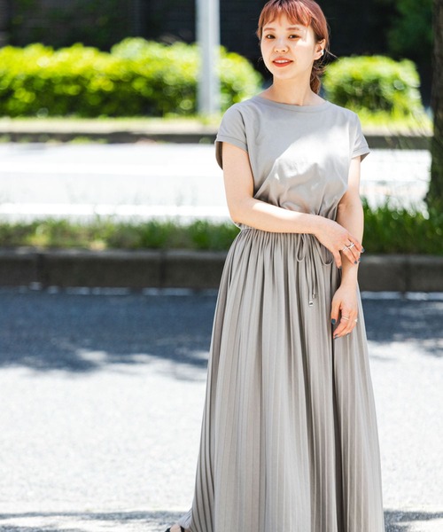 「ITEMS URBANRESEARCH」 半袖ワンピース FREE グリーン レディース_画像8
