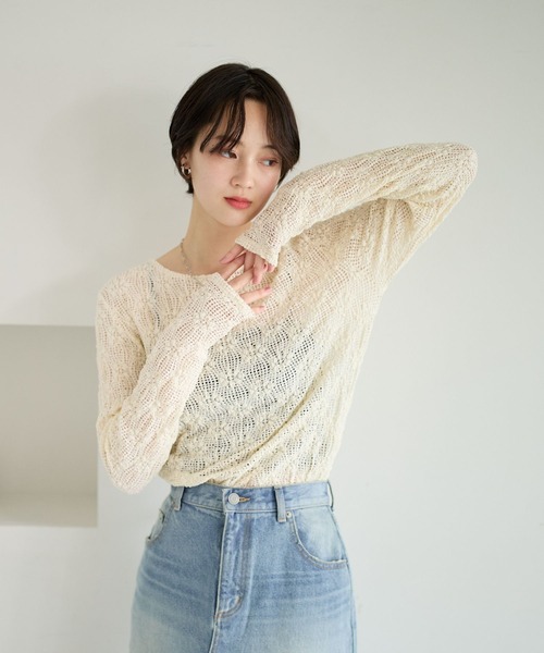 ★MILK ロングスリーブ カットソー レース パーカー レースパーカー｜Maglie le cassetto（マーリエ ル カセット
