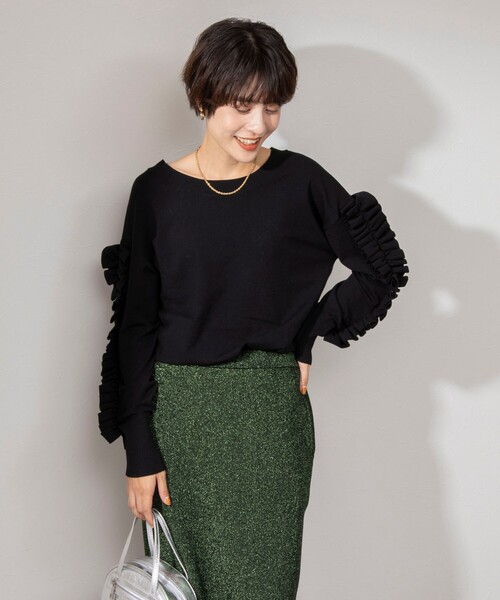 「Rie Miller」 長袖カットソー 38 ベージュ レディース_画像10