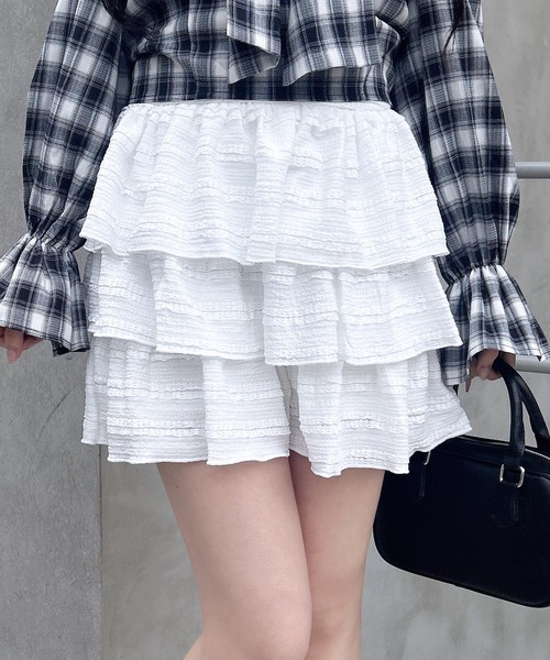 タグ付きtreat urself レースフリルショートパンツ ホワイト 白 INGNI（イング） パンツ レースフリルショートパンツ レディース