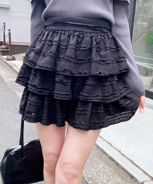 INGNI（イング） パンツ レースフリルショートパンツ レディース