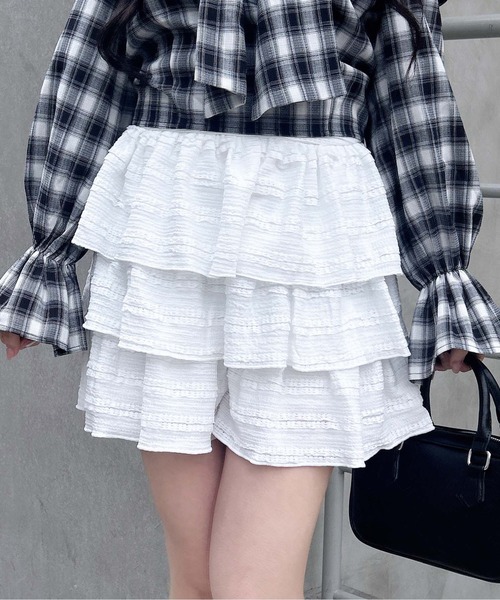 INGNI（イング） パンツ レースフリルショートパンツ レディース