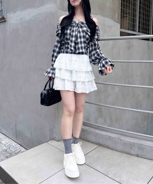 INGNI（イング） パンツ レースフリルショートパンツ レディース