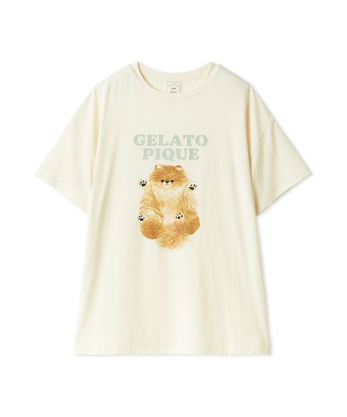 ジェラピケ　ドッグワンポイントTシャツ&ロングパンツSET ポメラニアン gelato pique（ジェラートピケ） パジャマ ルームウェア ドッグワン
