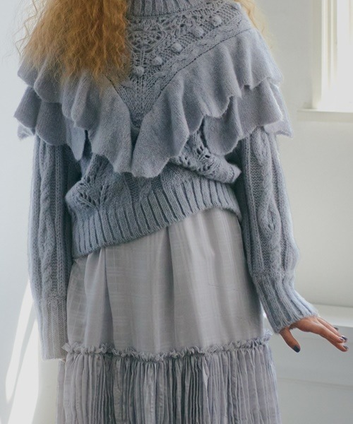 「FURFUR」 長袖ニット ONE SIZE ホワイト レディース_画像8