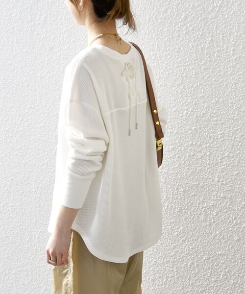 「SHIPS any」 長袖カットソー ONE SIZE ネイビー レディース_画像4