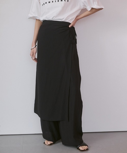 KAPITAL レイヤード風ワイドパンツ　スカート付きパンツ hunch（ハンチ） ワイドパンツ パンツ 「WEB限定/別注」ワッシャー