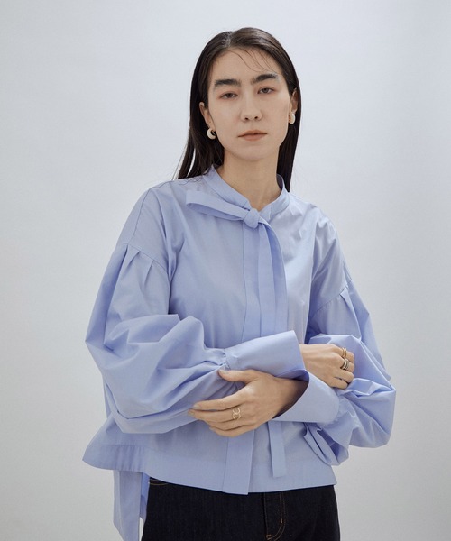 「SALON adam et rope'」 長袖ブラウス FREE ブラック レディースの画像