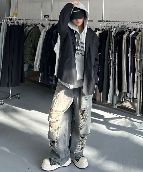 「XU」 デニムパンツ M グレー メンズ