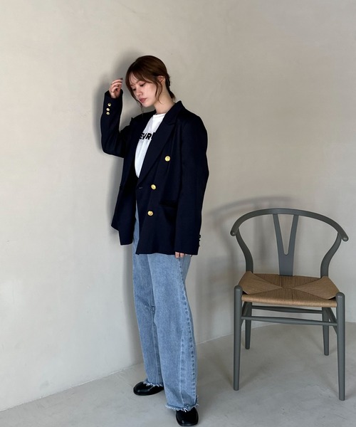 「feepur」 テーラードジャケット MEDIUM ネイビー レディース_画像7