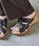 サンダル 夏 日本製 フェイクレザーメッシュ ...の詳細画像3
