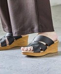 サンダル 夏 日本製 フェイクレザーメッシュ ...の詳細画像5