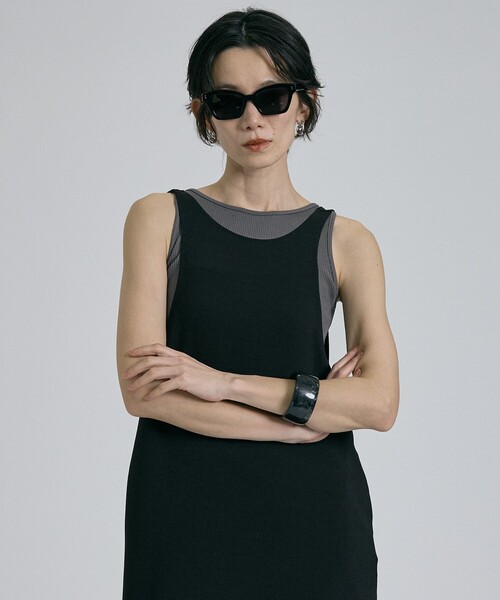 qualite（カリテ） uvカット ワンピース タンクトップ付き「接触冷感 