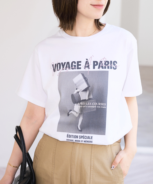 tシャツ TRICOMER/トリコメル VOYAGE A PARIS GIRL TEE レディースの画像
