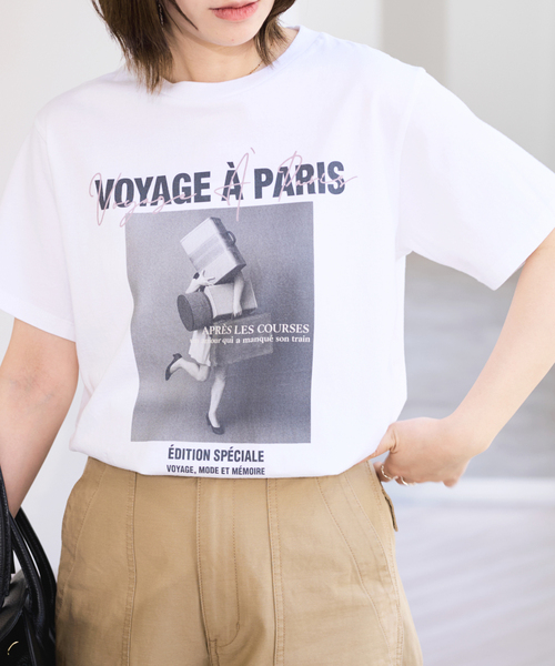tシャツ TRICOMER/トリコメル VOYAGE A PARIS GIRL TEE レディースの画像