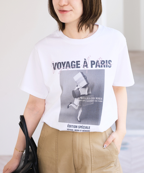 tシャツ TRICOMER/トリコメル VOYAGE A PARIS GIRL TEE レディースの画像