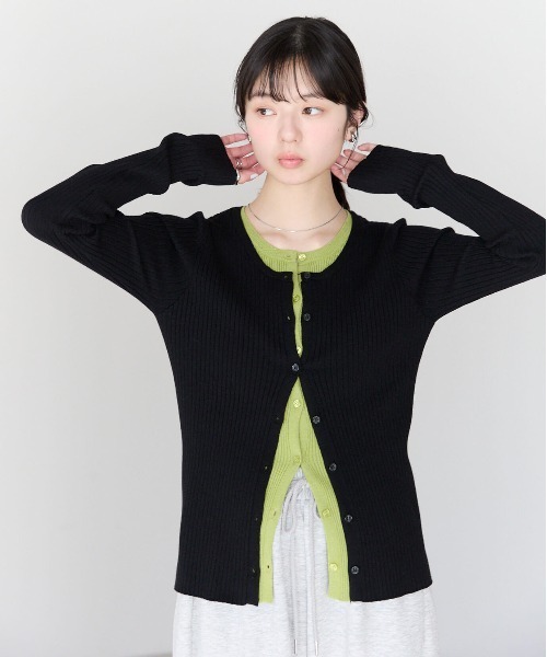 「pocket」 カーディガン FREE グレー レディース_画像3