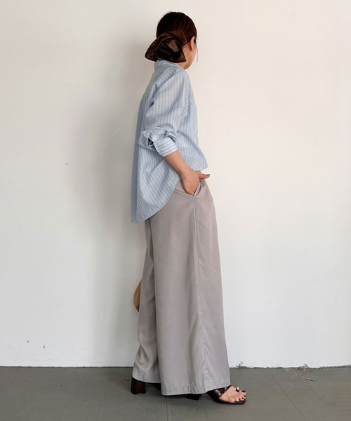 ワイドパンツ パンツ 「低身長caho146cmさんコラボ」ストレートワイドパンツ レディースの画像